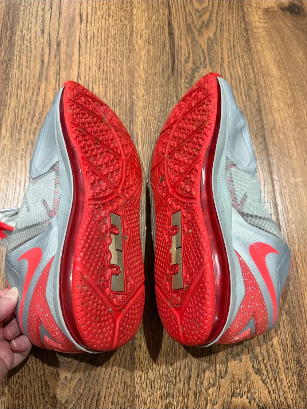 Nike LeBron 11 Low 'Base Grey Laser Crimson' sneakers
